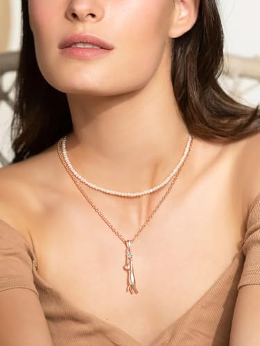 U7 Cat Pendant Necklace for Women Stainless Steel Cute Kitty Cat Jewelry Gift - style: 01-Rose Gold