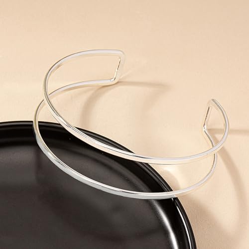 Harry and Henry Arm Cuff Gold Upper Arm Jewelry for Women Adjustable Open Cuff Bangle Bracelets Armband Jewelry Summer Outfits for Women 2026 - color: C:Silver Arm Cuff