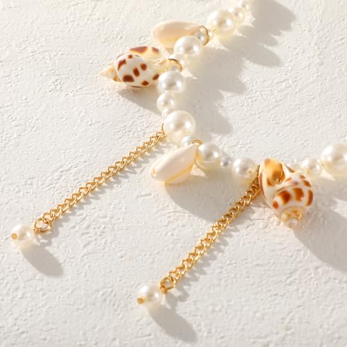 XZQTIVE Starfish Pearl Waist Chain Belts for Women Mermaids Seashell Pearl Belly Chain Gold Pirate Rave Festival Summer Bikini Beach Jewelry Accessories - style: Starfish-6