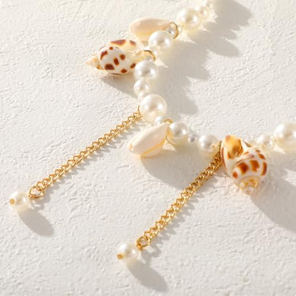 XZQTIVE Starfish Pearl Waist Chain Belts for Women Mermaids Seashell Pearl Belly Chain Gold Pirate Rave Festival Summer Bikini Beach Jewelry Accessories - style: Starfish-6