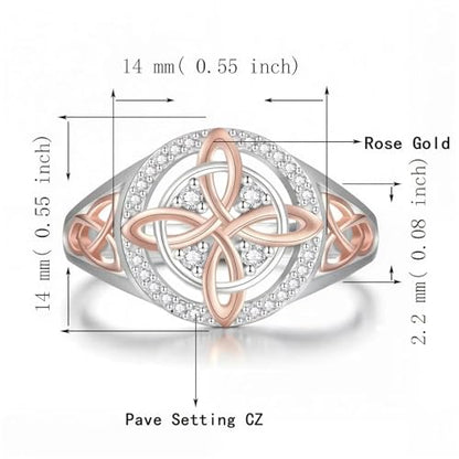 Witches Knot Ring Double Color Zircon Ring Minimalist Design Elegant All-Match Premium Sense Band Ring Jewelry