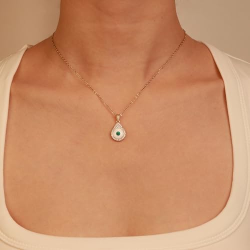 2 PCs Gold Plated Necklace Set for Women - Non Tarnish Jewelry Gift with Fashion Design - style: Evil Eye 2