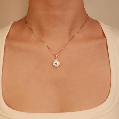 2 PCs Gold Plated Necklace Set for Women - Non Tarnish Jewelry Gift with Fashion Design - style: Evil Eye 2