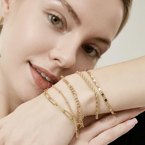 2PCS Handmade Bracelet Protection Gifts, String Adjustable Amulet Bracelet, Powerful Bracelet for Good Luck, Red Braided Bracelet for Women Mother Daughter Couples Sisters Friends - color: Gold-5 Layered Bracelets