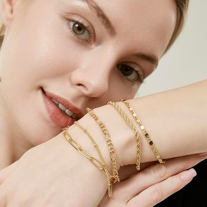 2PCS Handmade Bracelet Protection Gifts, String Adjustable Amulet Bracelet, Powerful Bracelet for Good Luck, Red Braided Bracelet for Women Mother Daughter Couples Sisters Friends - color: Gold-5 Layered Bracelets