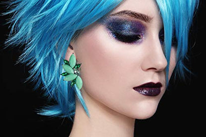 80s Funky Punk Rock Spiky Starburst Angel Wings Oversized Colorful Stones Studded Candy Cluster Women Statement Stud Earrings - color: Mint Green