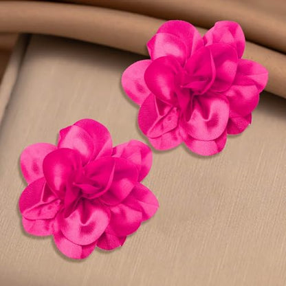 2Pack 6inch Extra Large Satin Brooches Lapel Pins Dainty Elegant Fabric Camellia Rose Flower Brooch Pin for Women Wedding Part Dance Clothes Accessories Jewelry - color: Rose Red