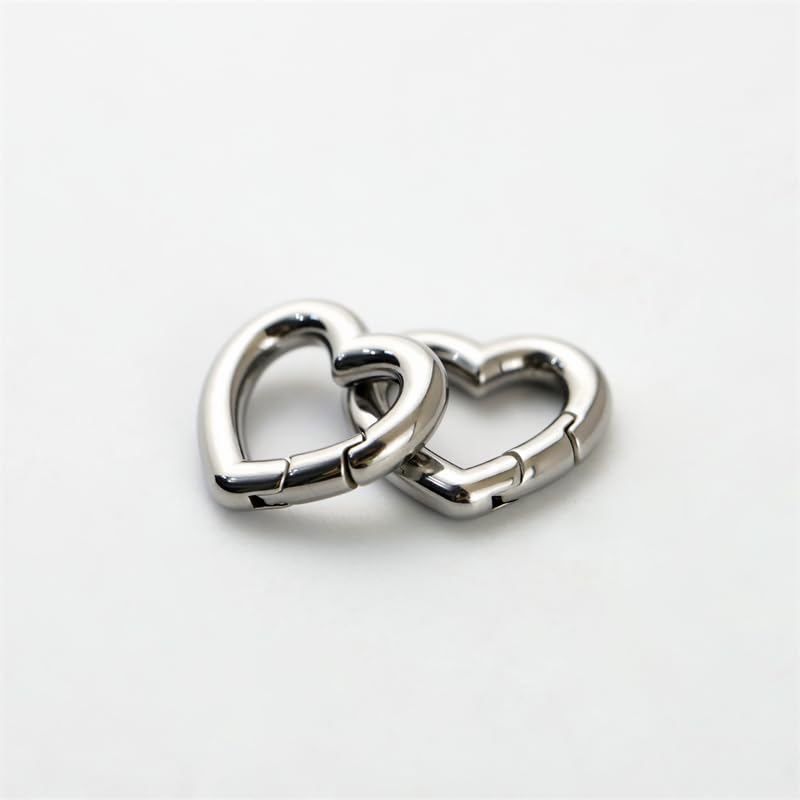 1Pc Oval Spring Clasps Clips Connector Rings for Keychain DIY Crafts (Silver-D) - color: Silver-D
