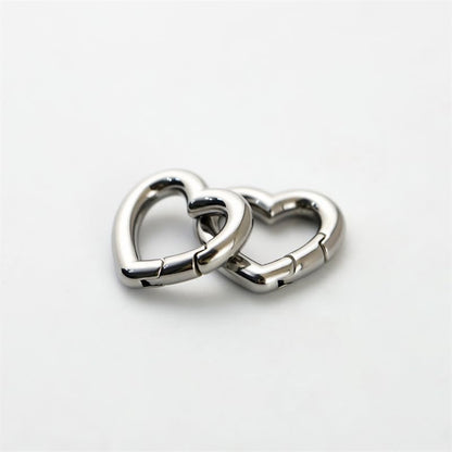1Pc Oval Spring Clasps Clips Connector Rings for Keychain DIY Crafts (Silver-D) - color: Silver-D