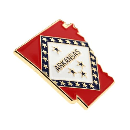 PinMart State Shape Flag Lapel Pin - color: Arkansas Gold Plated, size: 1 Piece