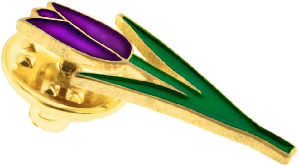 PinMart Flower Trendy Enamel Lapel Pin - color: Purple Tulip, size: 1 Piece