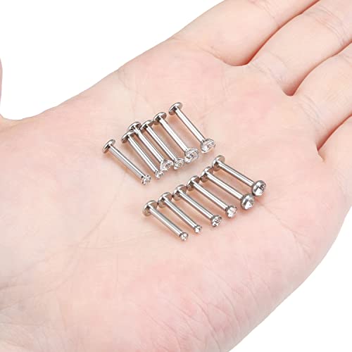 14G Lip Rings Stainless Steel Tragus Helix Conch Piercing Jewelry Snake Bite Piercing Monroe Lip Rings Labret Medusa Cartilage Lobe Earrings Piercing Jewelry Cubic Zirconia 2MM 3MM 4MM - color: 10MM-Silver,2mm/3mm/4mm