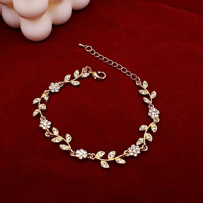 Austrian Crystal Rhinestone Choker Necklace Dangle Earring Link Bracelet Jewelry Set for Brides Bridesmaid Prom Costume Accessories for Women - color: En001-White-Gold Plated