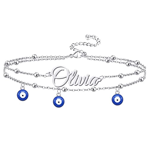 Ankle Bracelet for Women Personalized Name Anklet 18K Gold Plated Custom Dainty Anklet Bracelet Beach Jewelry for Girlfriend - color: Style 12