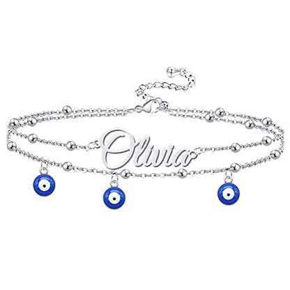 Ankle Bracelet for Women Personalized Name Anklet 18K Gold Plated Custom Dainty Anklet Bracelet Beach Jewelry for Girlfriend - color: Style 12