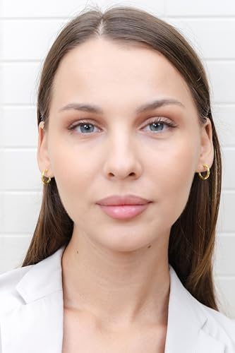 Hoops & Loops 925 Sterling Silver Twisted Hoop Earrings for Women - Hypoallergenic 14K Gold, Rose Gold, Black Flash Plated 2mm Thin Twist Design Round Click-Top Hoops, 15/20/25/30/35/40/50/60mm - color: Gold-15mm (0.59 inch)