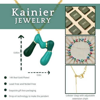 Kainier Bubble Letter Initial Necklace for Women, Colorful Balloon Alphabet Name Pendant Dainty Cute 14K Gold Plated Necklaces Jewelry Gifts… - color: Colourful, style: M