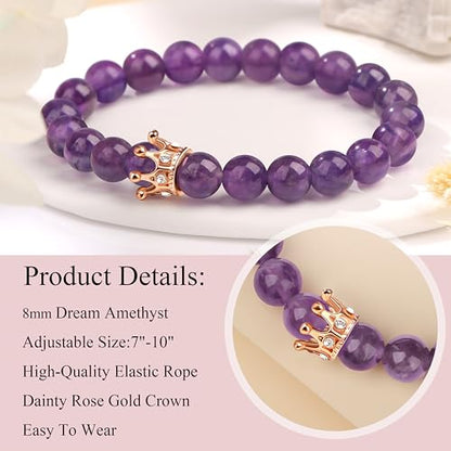 JoycuFF Woman Birthday Gifts Idea Friendship Gifts For Women Best Friends Besties Aunt Female Mom Daughter Granddaughter Gf Anniversary Christmas Graduation Healing Stone Crown Gifts For Her - style: 2.Daughter Gift-Dream Amethyst