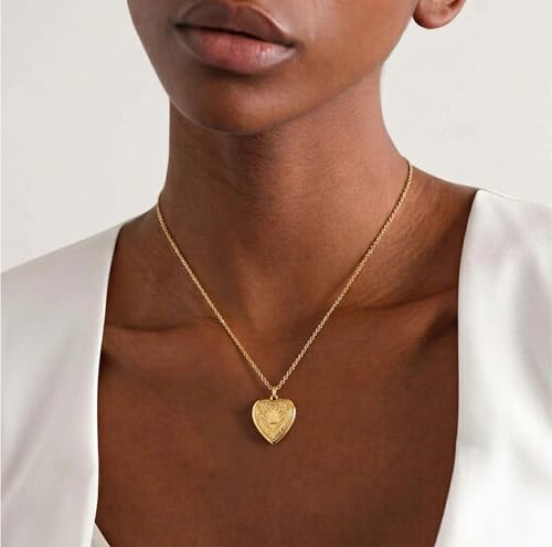 Gold Initial Heart Letter Pendant Necklace Jewelry for Women | 14K Gold Plated Fashion Waterproof Statement Cute Necklaces Dainty Personalized Name Friendship Couple Gifts for Women - color: Initial L