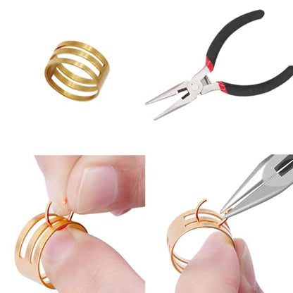 EuTengHao 1504Pcs Open Jump Ring and Lobster Clasps Kit Jewelry Making Repair Kit with Jewelry Pliers Tweezers (KC Gold) - color: KC Gold