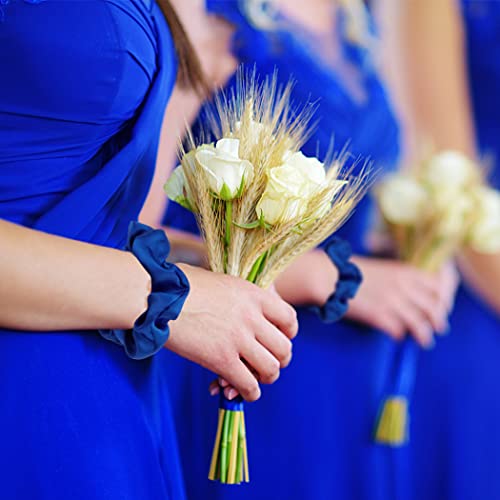 16 Pacs Satin Scrunchies Bridesmaid Proposal Gifts Hair Ties Scrunchies for Women Girls Bachelorette Party Favors(Royal blue) - color: royal blue