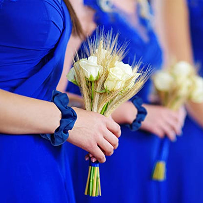 16 Pacs Satin Scrunchies Bridesmaid Proposal Gifts Hair Ties Scrunchies for Women Girls Bachelorette Party Favors(Royal blue) - color: royal blue