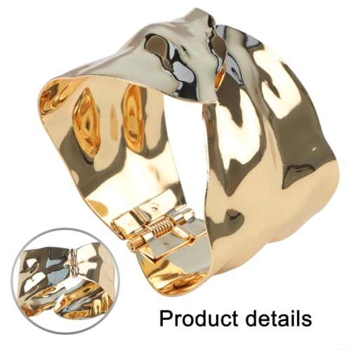 Hollow Geometric Open Cuff Bracelet for Women, Shining Electroplated Iron Wristband, Novel Designer Fashion Jewelry Accessory in Gold or Silver