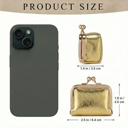 Zivyes Mini Jewelry Box Travel Small Coin Purse Organizer Case Genuine Leather Tiny Size (gold) - color: gold