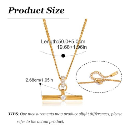 Layered Necklaces for Women Pearl Necklace Stack Gold T Bar Necklace Set Dainty Heart Pendant Jewelry Trendy 2026 Fashion Accessories Gifts - color: B7：1pcs-Rhinestone