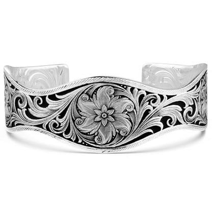 Montana Silversmiths Made in the USA Western Lifestyle Women's Cuff Bracelet - style: Desert Marigold Floral