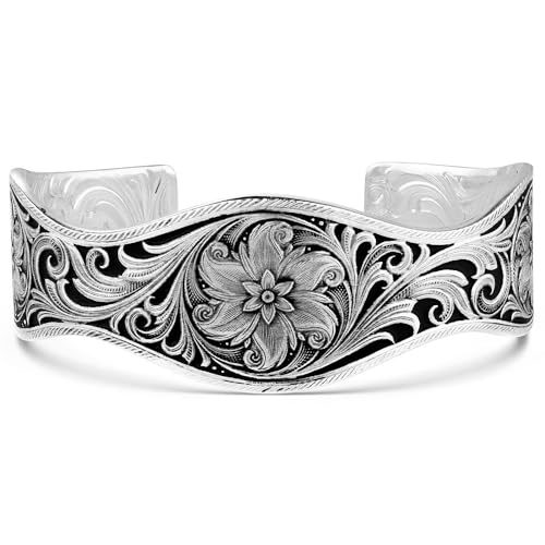 Montana Silversmiths Made in the USA Western Lifestyle Women's Cuff Bracelet - style: Desert Marigold Floral