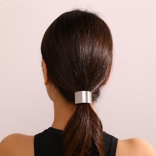 4 Pcs Ponytail Holder Hair Clips Rectangle Lava High Ponytail Buckle Hair Cuff Metal Dress Up Hair Ring for Long Hair Horsetail Hair Ties Ponytail Hair Bands Decorative Accessories for Women