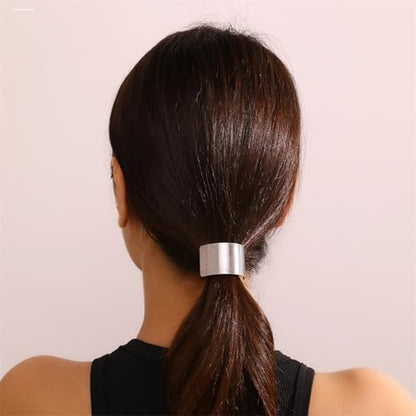 4 Pcs Ponytail Holder Hair Clips Rectangle Lava High Ponytail Buckle Hair Cuff Metal Dress Up Hair Ring for Long Hair Horsetail Hair Ties Ponytail Hair Bands Decorative Accessories for Women
