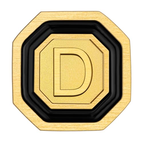 AMITER 18K Gold Plated Initial Cufflinks, Mens Cuff Links for Business Wedding Shirts Studs Suit Accessories - Gift for Groom Husband Father - style: D