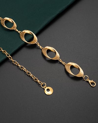 maikun Gold Chain Belt for Women, Fashion Metal Belt Wasit Chain for Women | Adjustable Body Link Gold Belts