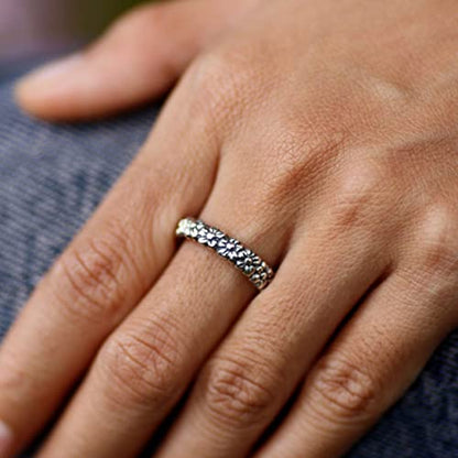 NOVICA Artisan Handmade .925 Sterling Silver Flower Ring Floral Band Indonesia 'Silver Garland'