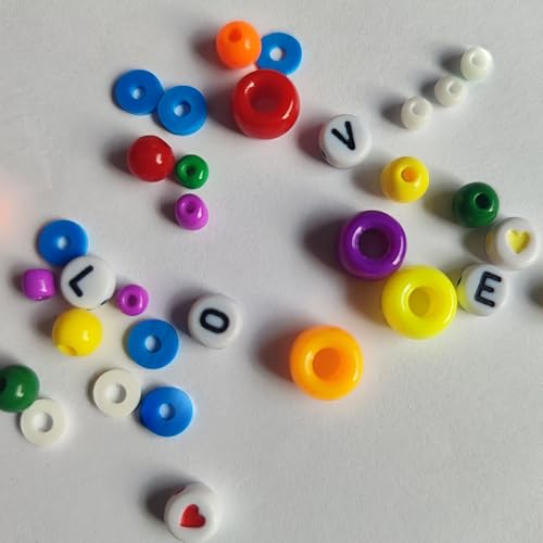 Gay Pride Rainbow Beads Bracelet Jewelry Making Kit, Pride Month Multicolor Pony Beads Heishi Beads for LGBTQ+ Friendship Letter Beads Art DIY Craft Kit, Necklaces or Earrings Making Kit, 2 Boxes
