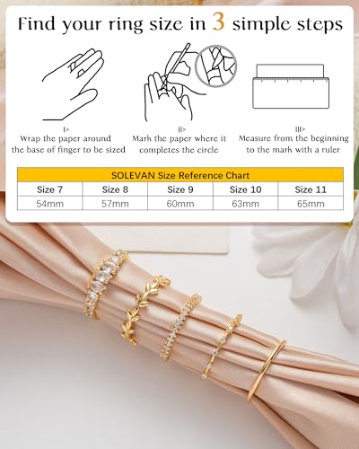 Stackable Gold Rings for Women Non Tarnish Chunky 14K Gold Plated Stacking Cubic Zirconia Engagement Thumb Ring Set Stack Pack Statement Wedding Band Rings Promise Rings Gold Jewelry - color: D-5Pcs Engagement Rings