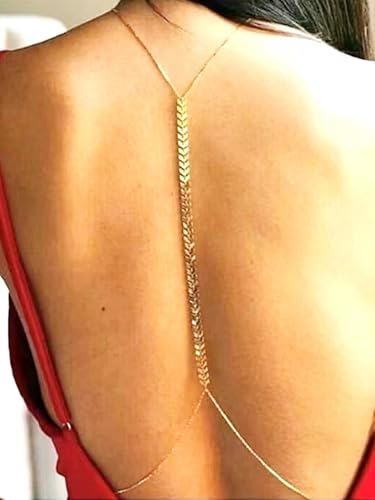 Gold Chain Belt - Fashion Waist Chain Belt with Moon, Butterfly Rhinestone & Layered Design - color: C1- Back chain - gold