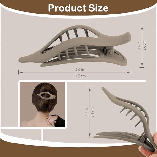 Extra Large Hair Claw Clips for Thick Hair, Big Non-Slip Claw Clips for Women, 6 Pack 4.7" Jelly & Matte Hair Clips for Long Hair (Duckbill-A 6pcs 4.7") - color: Duckbill-A 6pcs 4.7"