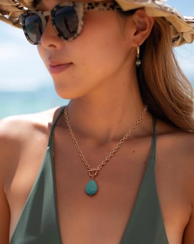SOFYBJA Saint Benedict Necklace Drop 18K Gold Toggle Medallion Coin Cross Pendant Necklaces Religious Jewelry Catholic Gift for Women - color: teardrop
