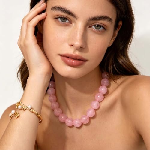 Chunky Beaded Necklace for Women, Colorful Trendy Statement Summer Jewelry Gift - color: necklace-16
