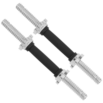 Yes4All Threaded Dumbbell Handles, Adjustable Dumbbell Bar Pair, 14/16/18/24-Inch Sizes, Fits 1" or 1.15" Plates, Non-Slip Grip, Secure Star-Lock Collars - color: 16" - Chrome & Rubber - Silver