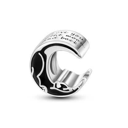 Vegas Safety Chain Sun Birthday Mom Camera Dog God Psalm Bead Pendant 925 Sterling Silver Dangle Compatible With Pandora Moments Charm Bracelet - style: I Love You To The Moon And Back Black Cat Kitten