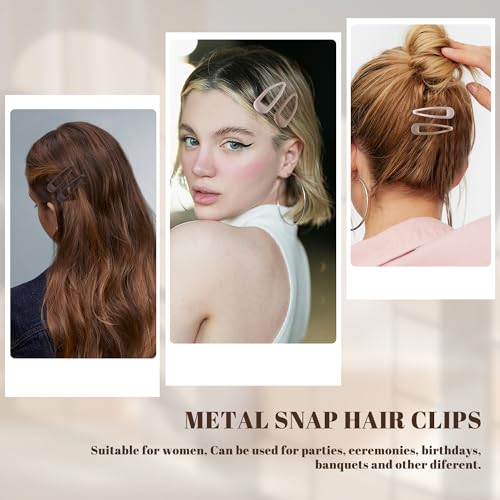 Small Hair Barrettes For Women No Slip Metal Snap Clips For Thin And Fine Hair,Matte Black Brown,20 PCS,1.97 x 0.5 Inch. - color: Matte Black Brown
