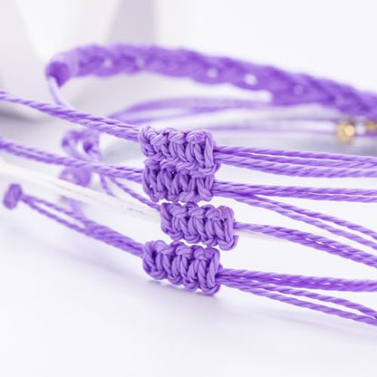 Sunflower Friendship Bracelets Boho Stackable String Bracelets Cute Trendy Gifts for Teen Girls Women - color: Purple