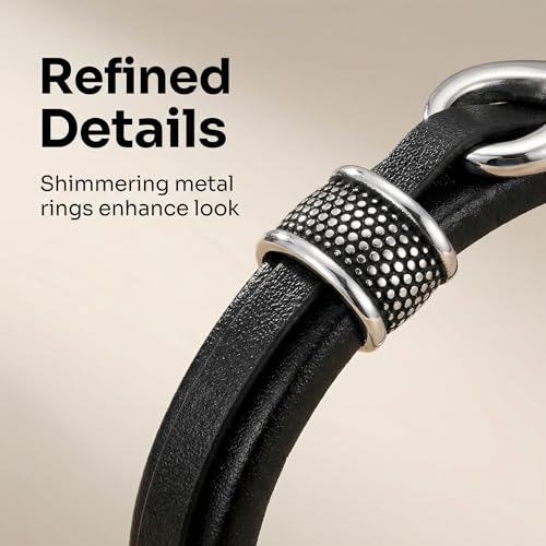 Men's Leather Infinity Bracelet Stainless Steel Number 8 Wristband Cuff Bangle Bracelets Gifts for Men, 8.3 & 9.1 inches - color: 04.Genuine leather & silver infinity, size: 8.3inch(Fits most wrists.)