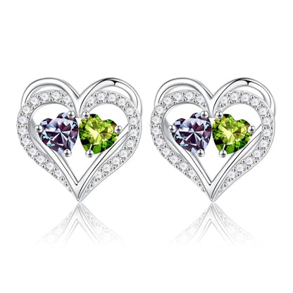 Iefil Birthstone Earrings for Women - 925 Sterling Silver Birthstone Earrings, Anniversary Birthday Gifts for Women Wife Girlfriend Mom - color: 06-08-Jun-Aug Birthstone