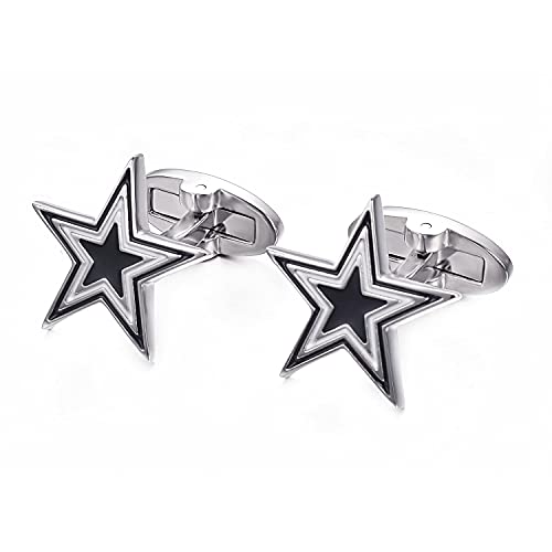 Yoursfs Novelty Sunflower/Love Knot/Architect Cufflinks for Men Funny Stainless Steel Cufflinks Personalized Cuff links Wedding Gift Fashion Jewelry - style: Blue Five Star Cufflinks