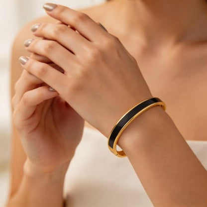 Black oil drop Non Fading Stainless Steel Bracelet With Buckle, Simple And Fashionable Handmade, Jewelry Fashion Gift